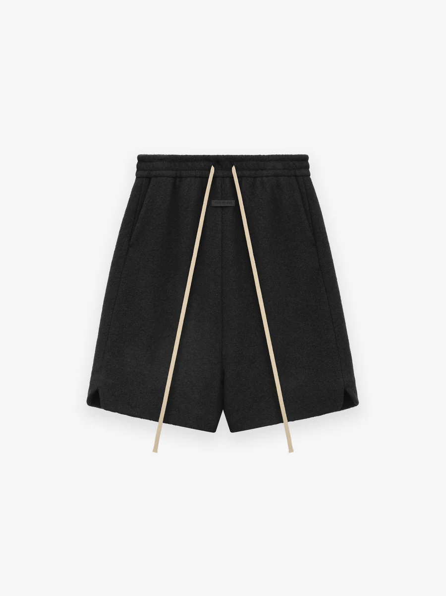 Boiled Wool Relaxed Black Shorts Boiled Wool Relaxed Black Shorts