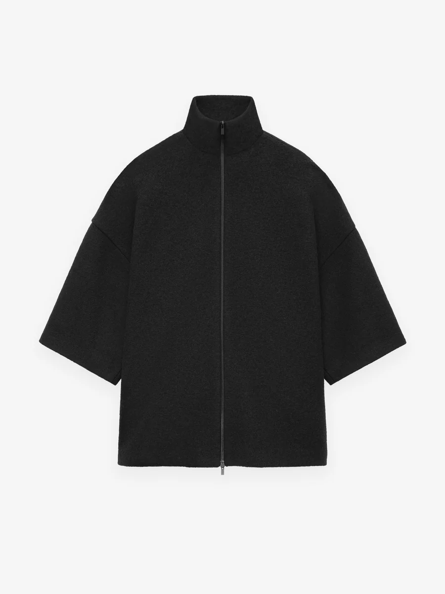 Boiled Wool Short Sleeve Black Jacket Boiled Wool Short Sleeve Black Jacket