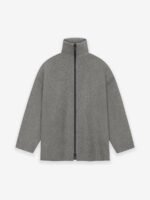 Melange Wool High Neck Jacket
