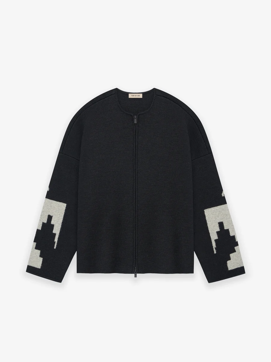 Thunderbird Wool Full Zip Sweater Thunderbird Wool Full Zip Black Sweater