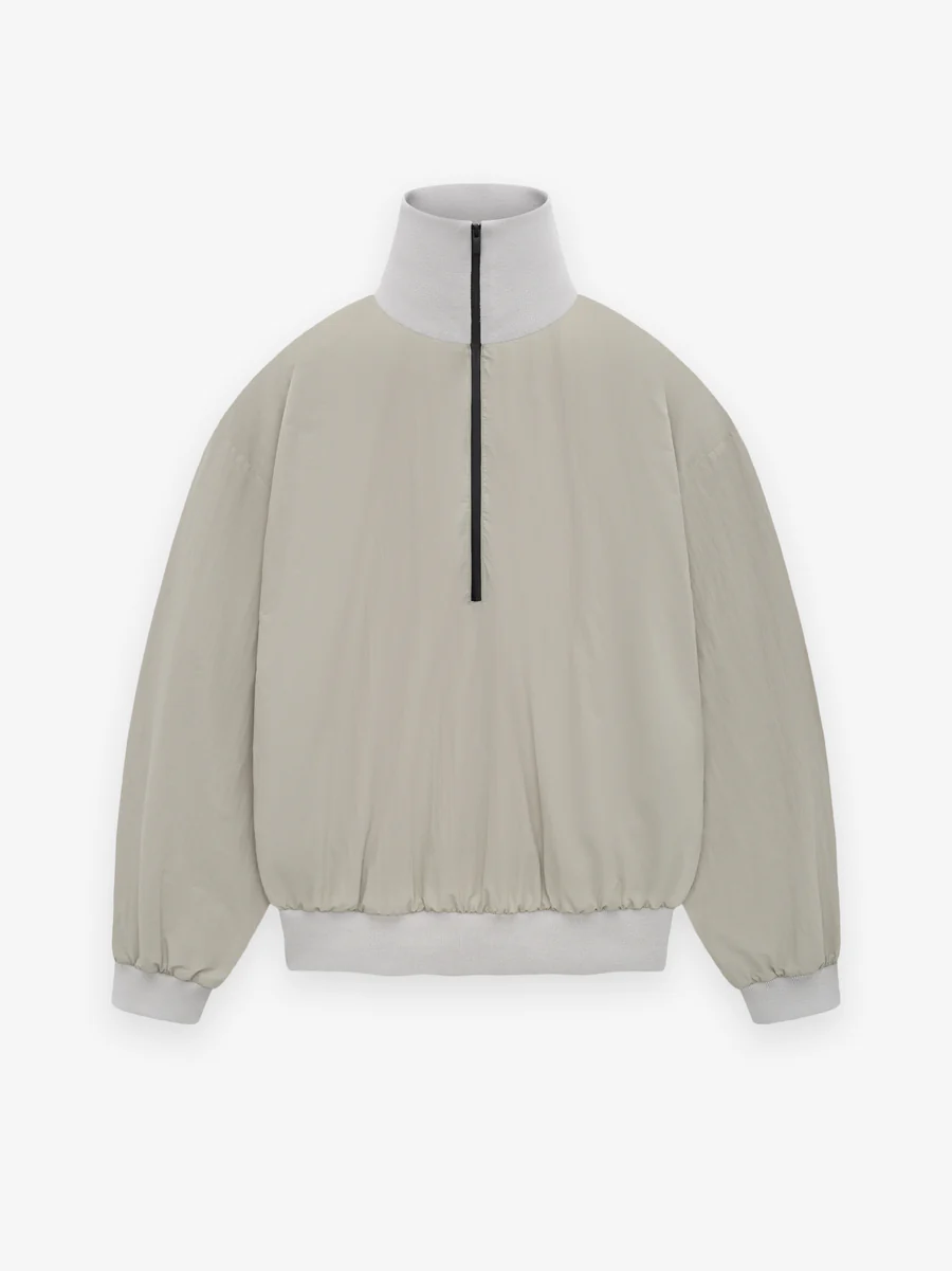 Washed Nylon Half Zip Track Grey Jacket Washed Nylon Half Zip Track Grey Jacket
