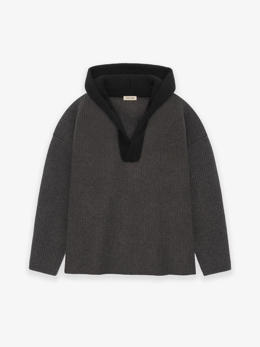 Wool V-Neck Brown Hoodie Wool V-Neck Brown Hoodie