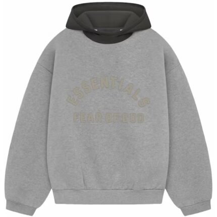 Fear of God Essentials Nylon Fleece Logo Hoodie Dark Heather