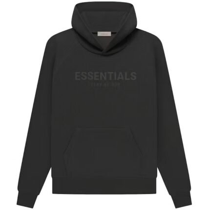 Fear of God Essentials Waffle Raglan Hoodie Off Black