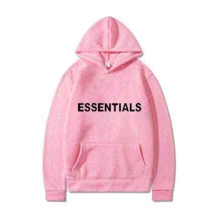 Pink Fear of God Essentials Hoodie