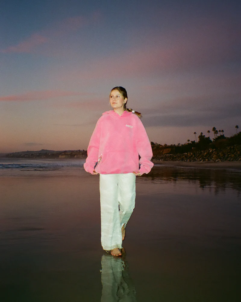 Dandy gift giving oversized lux hoodie in vintage washed pink