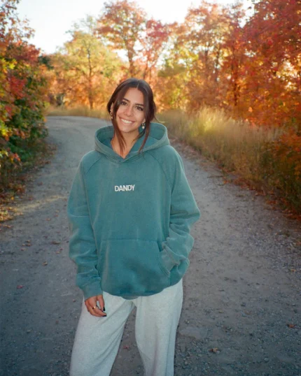 Dandy let’s go on an adventure oversized lux hoodie in pine green