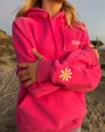 Dandy physical touch oversized lux hoodie in hot pink