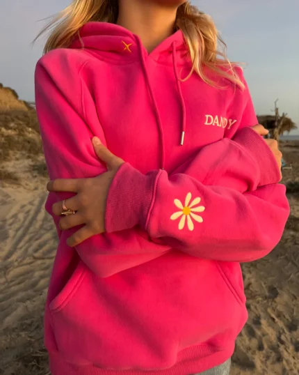 Dandy physical touch oversized lux hoodie in hot pink