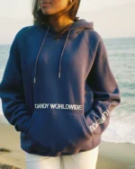 Dandy words of affirmation oversized lux hoodie in blue